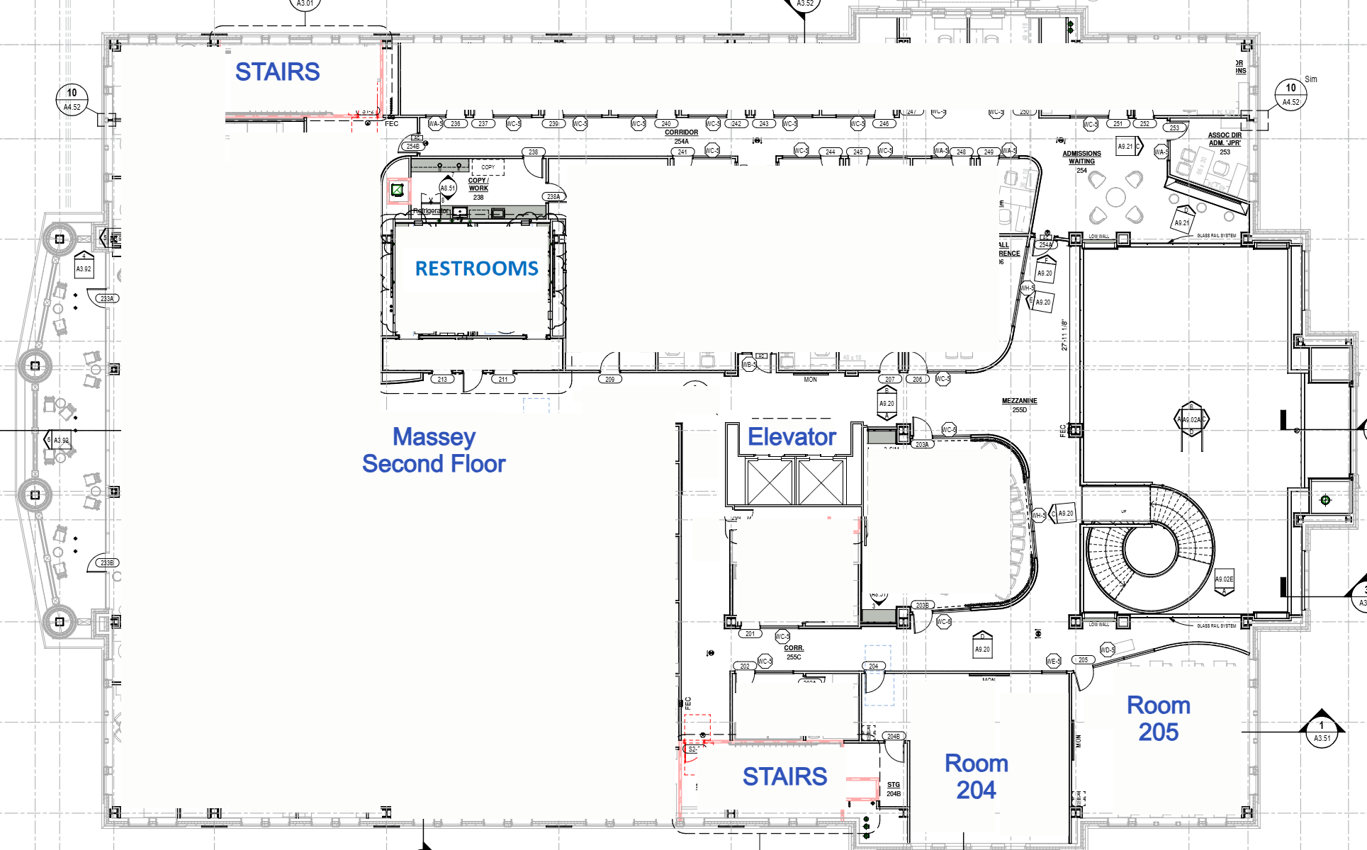 2nd Floor Classrooms Map