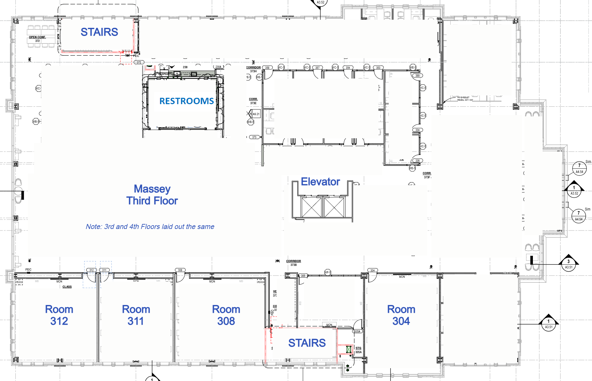 3rd Floor Classrooms Map